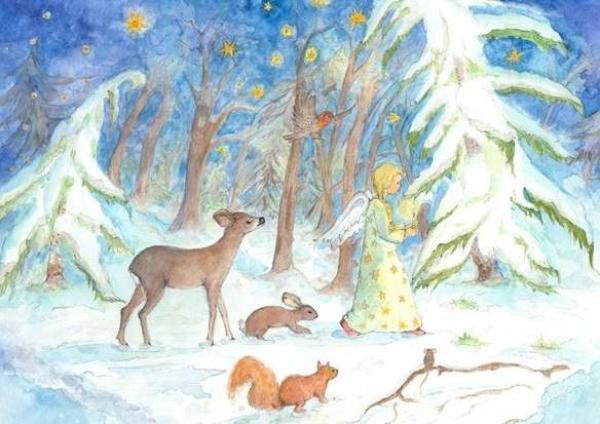 Postkarte, Winterwald