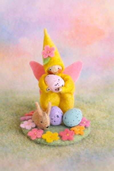 Osterszene - Zwerg mit Kaninchen